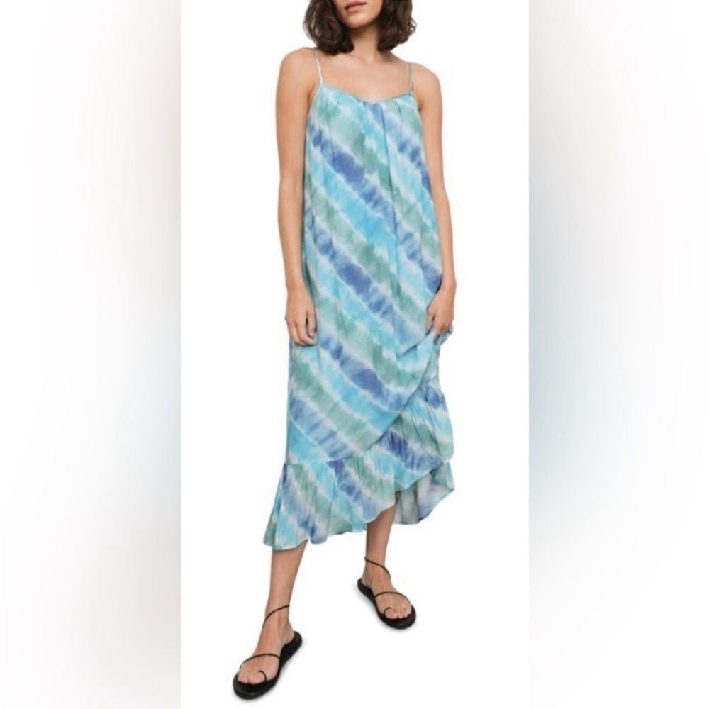 Rails Tye Dye slip Dress with a relaxed silhouette and ruffle hem NWT $218